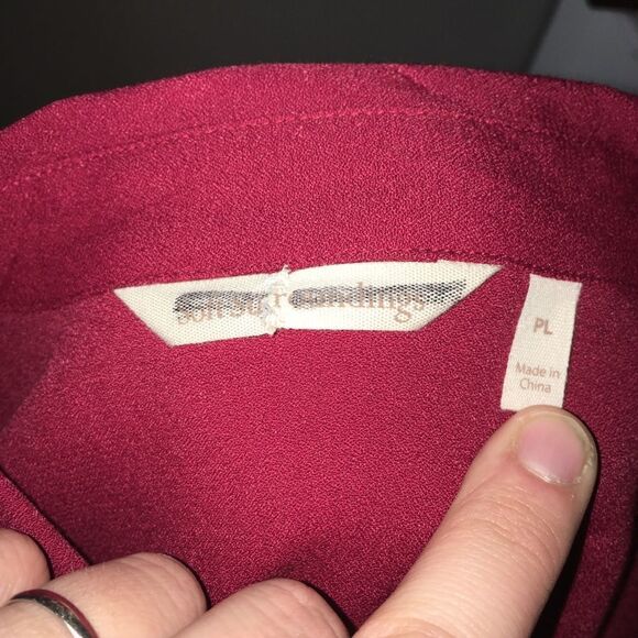 Soft Surroundings deep red artsy normcore button down tunic - Picture 3 of 4